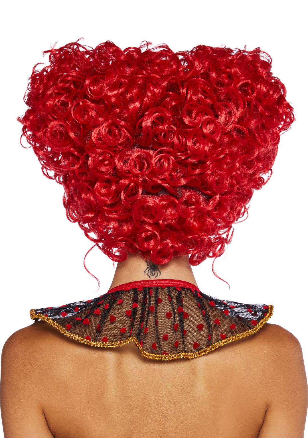 Trickz N' Treatz Queen Of Hearts Alice In Wonderland Curly Heart Updo - Red - Image 3