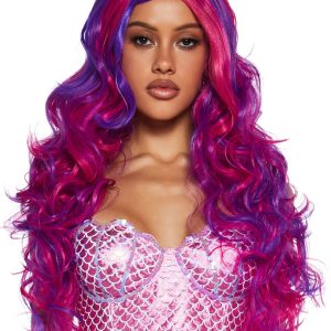 Trickz N' Treatz Two Tone Long Curly Mermaid Hair Wig - Pink