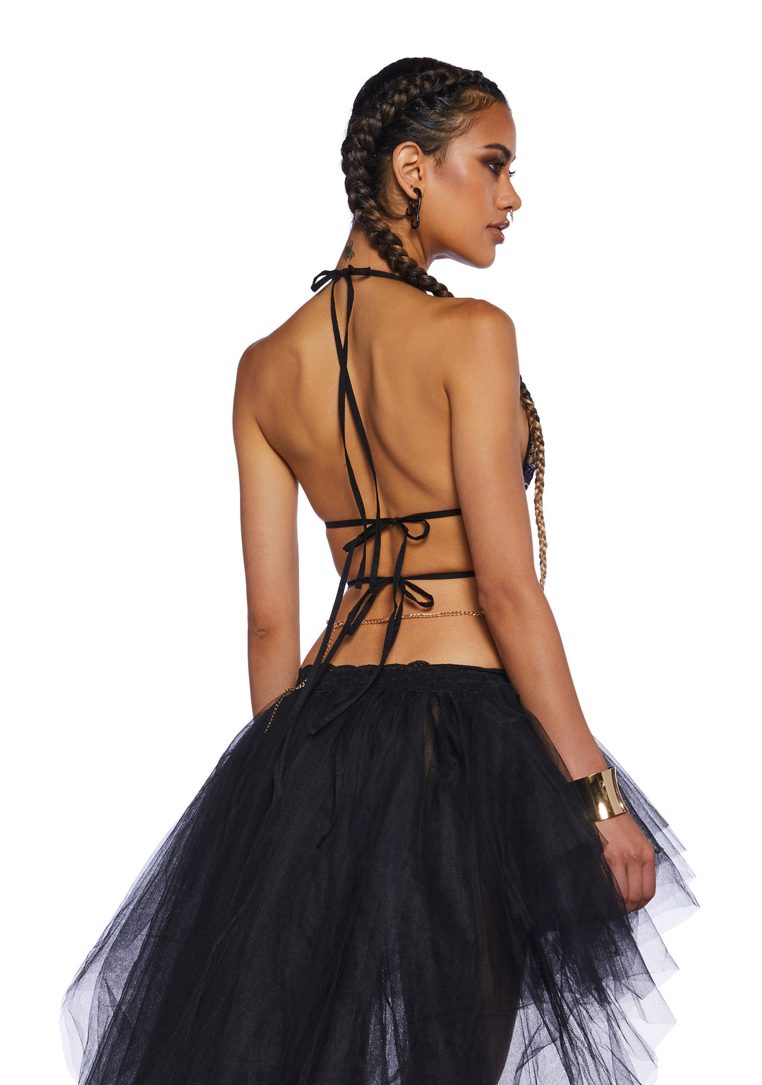 Club Exx Burning Man Festival Sequin Butterfly Charm Chain Top Burning Man - Multi - Image 4