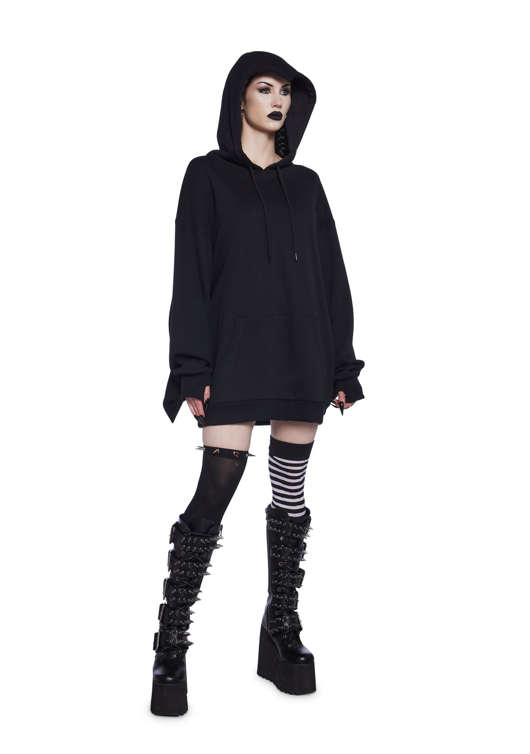 Trickz N' Treatz Oversized Batwing Pullover Hoodie - Black - Image 6