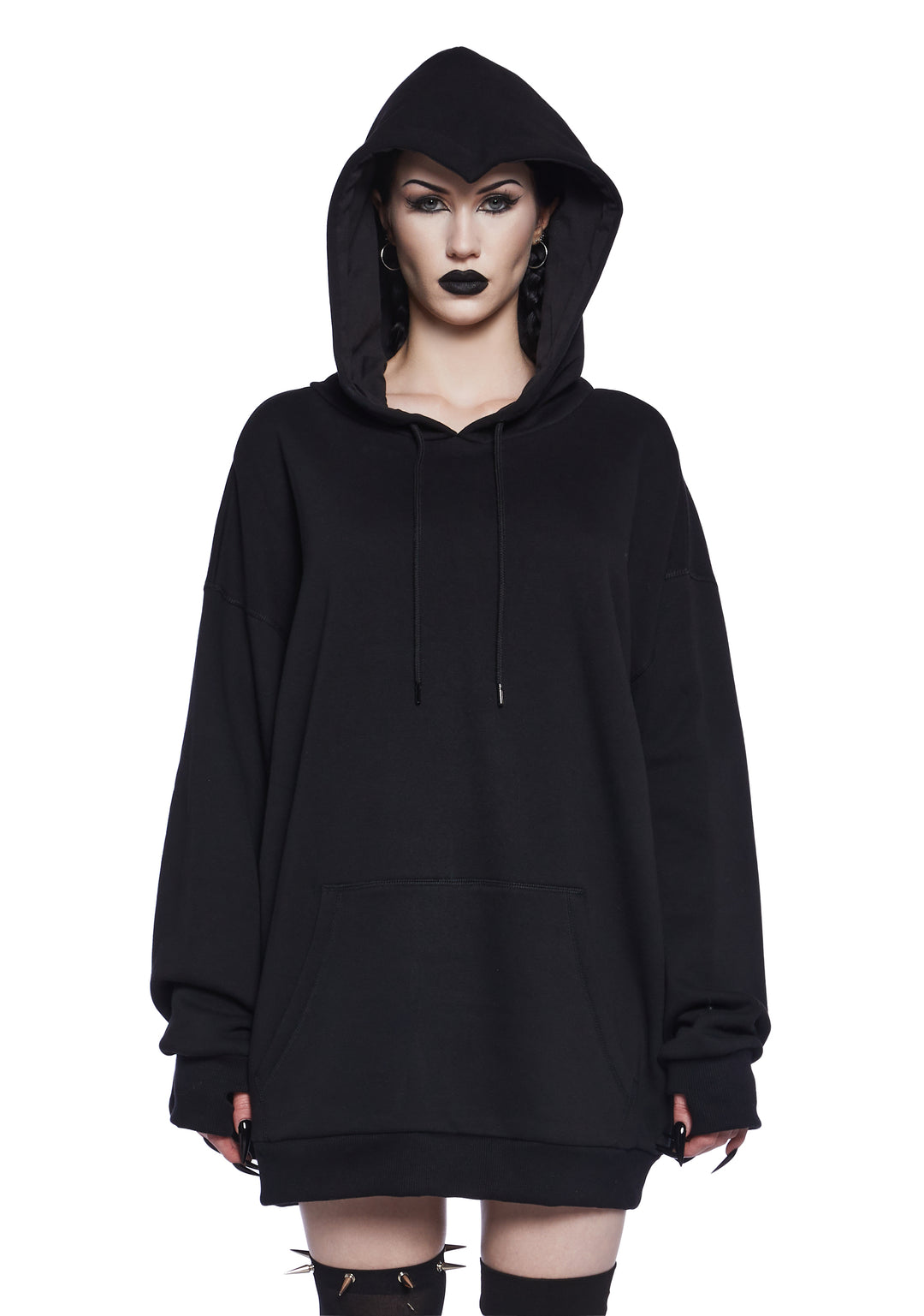 Trickz N' Treatz Oversized Batwing Pullover Hoodie - Black - Image 2