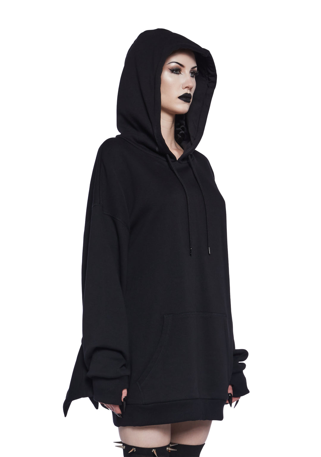 Trickz N' Treatz Oversized Batwing Pullover Hoodie - Black - Image 3