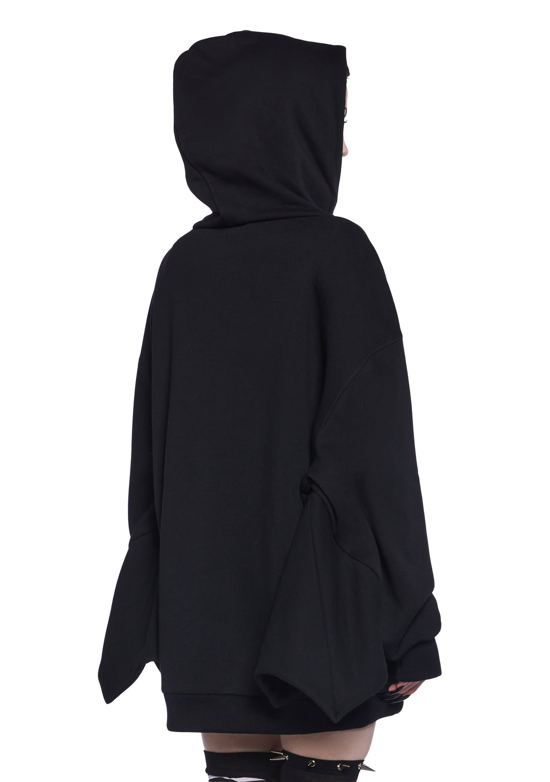 Trickz N' Treatz Oversized Batwing Pullover Hoodie - Black - Image 4