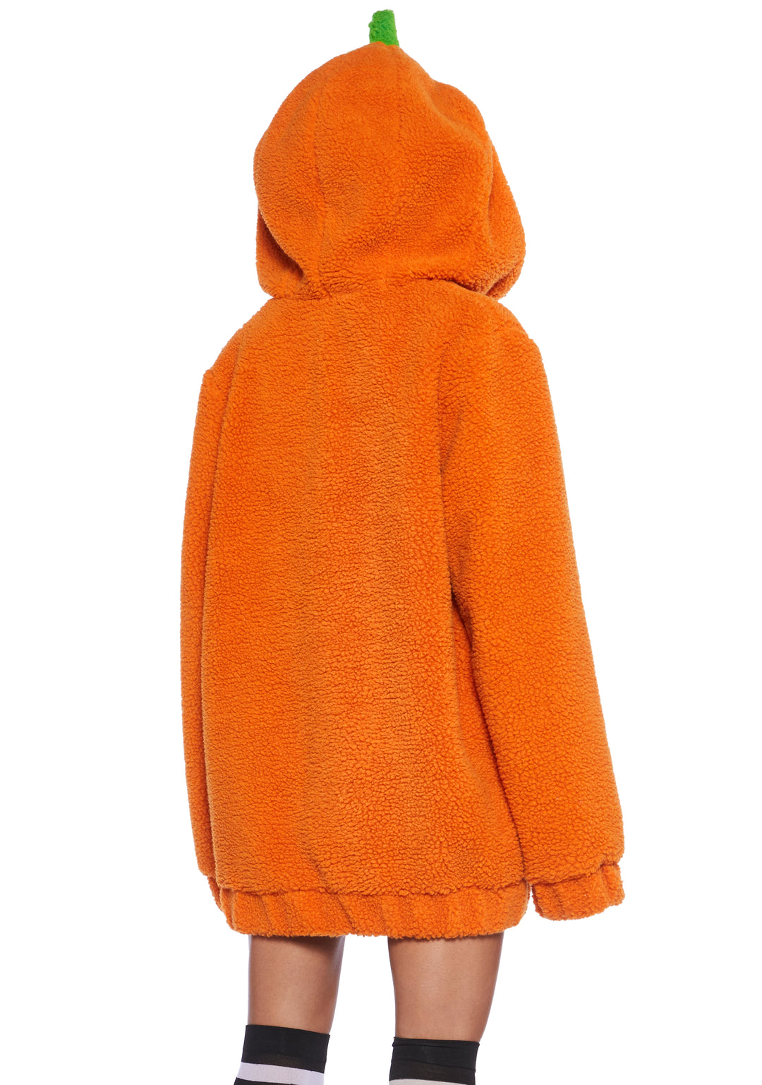 Trickz N' Treatz Pumpkin Head Faux Fur Bubble Hoodie - Orange - Image 4