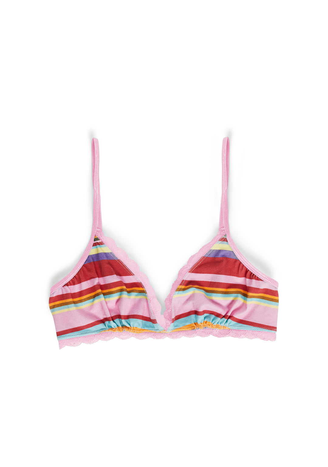 Striped Lace Stretchy Knit Bralette Delia's - Multi - Image 6