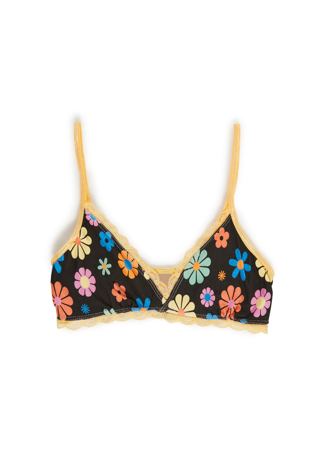 Mod Floral Stretchy Lace Knit Bralette Delia's - Multi - Image 6