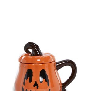 Dolls Home Halloween Pumpkin Jack-O-Lantern Ceramic Mug - Orange