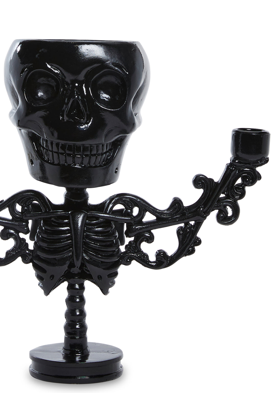 Dolls Home Halloween Goth Skeleton Skull Candelabra - Black - Image 5