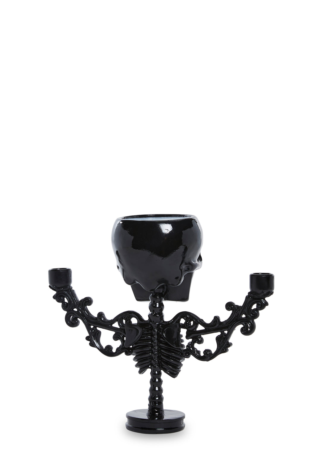 Dolls Home Halloween Goth Skeleton Skull Candelabra - Black - Image 4