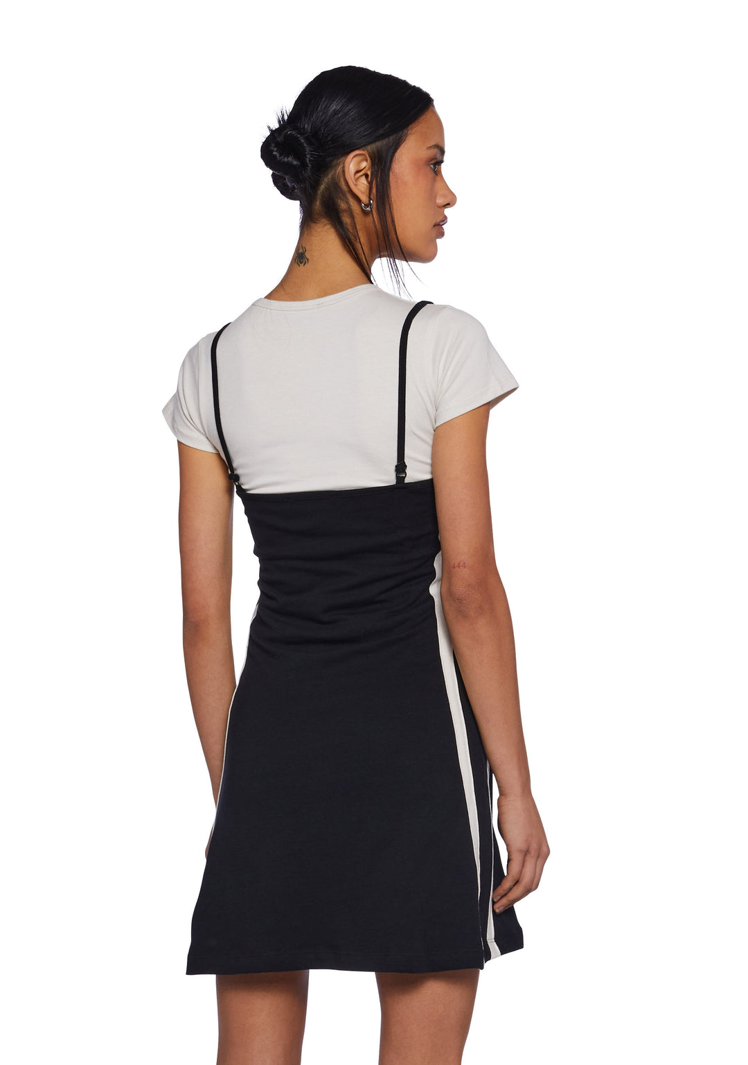 Delia's 2 In 1 Tank Dress With Stripes 90s Y2K Vibes Retro Throwback - Black/White - Image 5