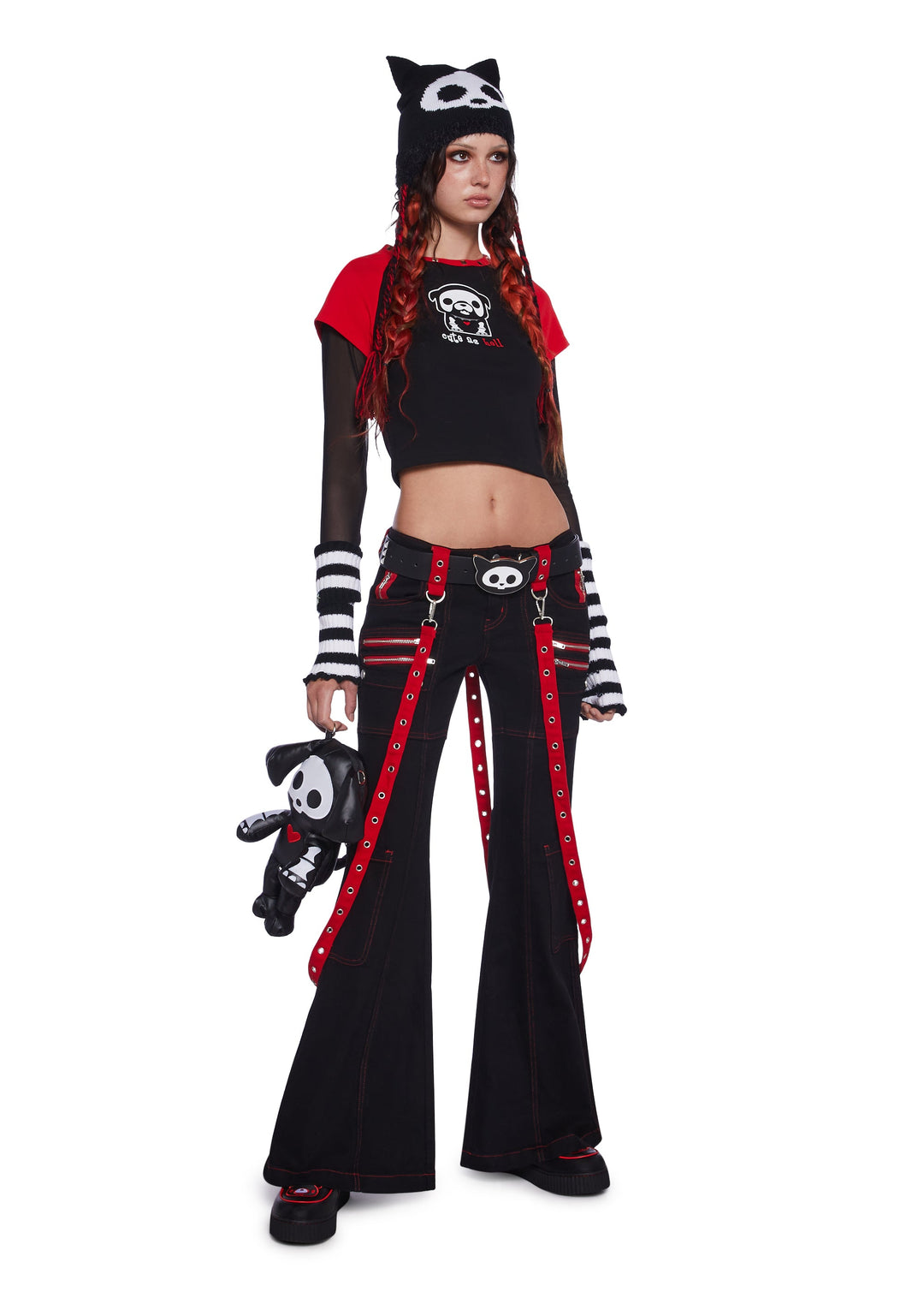 Generation Kiss Low Rise Skinny Flared Cargo Jeans - Blue - Image 3