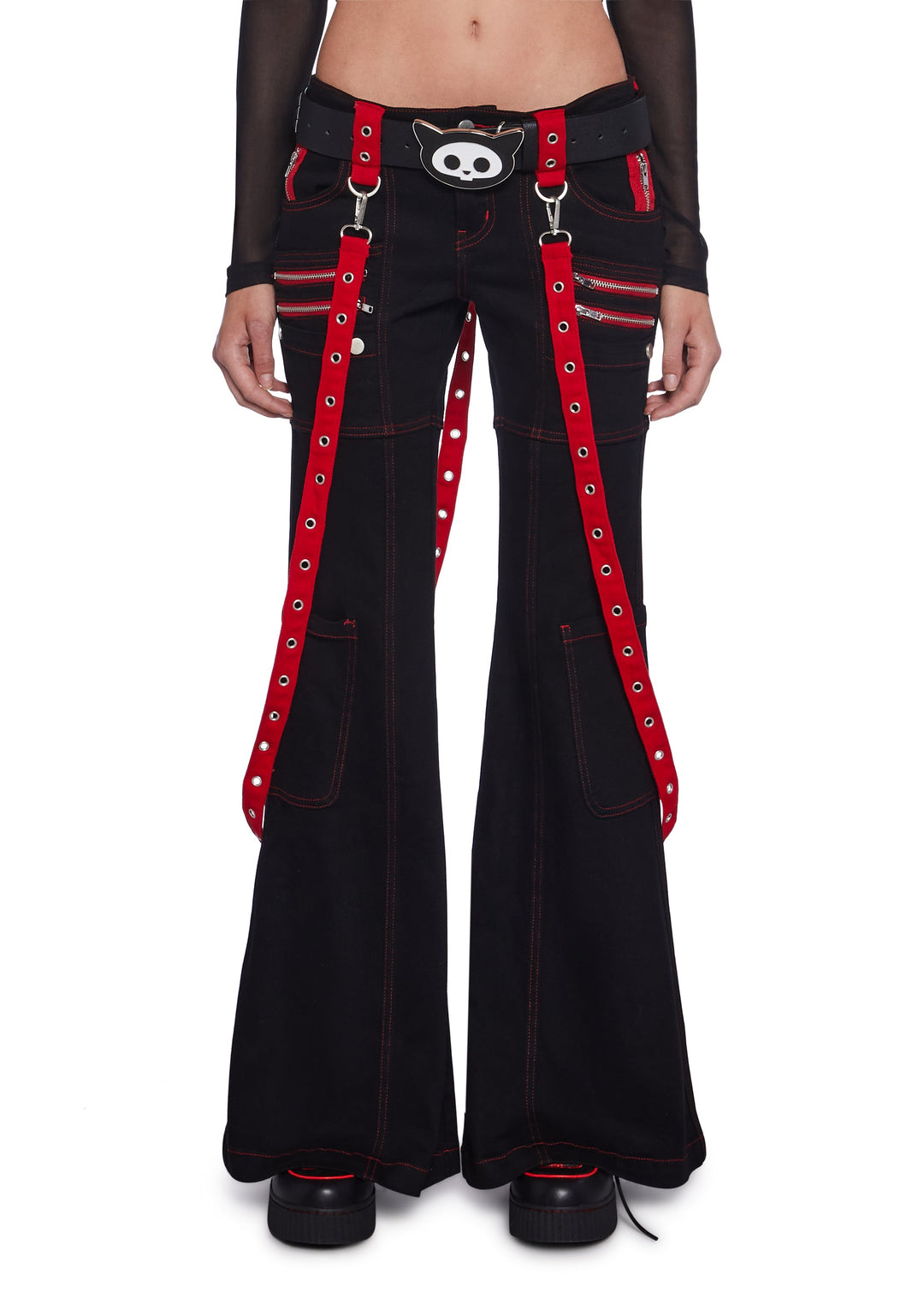 Generation Kiss Low Rise Skinny Flared Cargo Jeans - Blue - Image 2