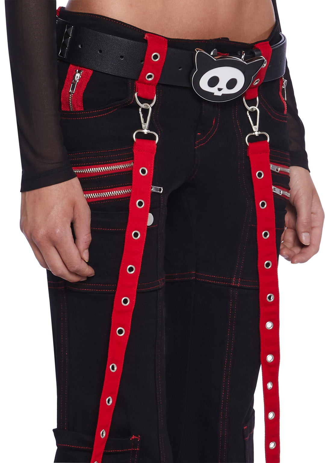 Generation Kiss Low Rise Skinny Flared Cargo Jeans - Blue - Image 6