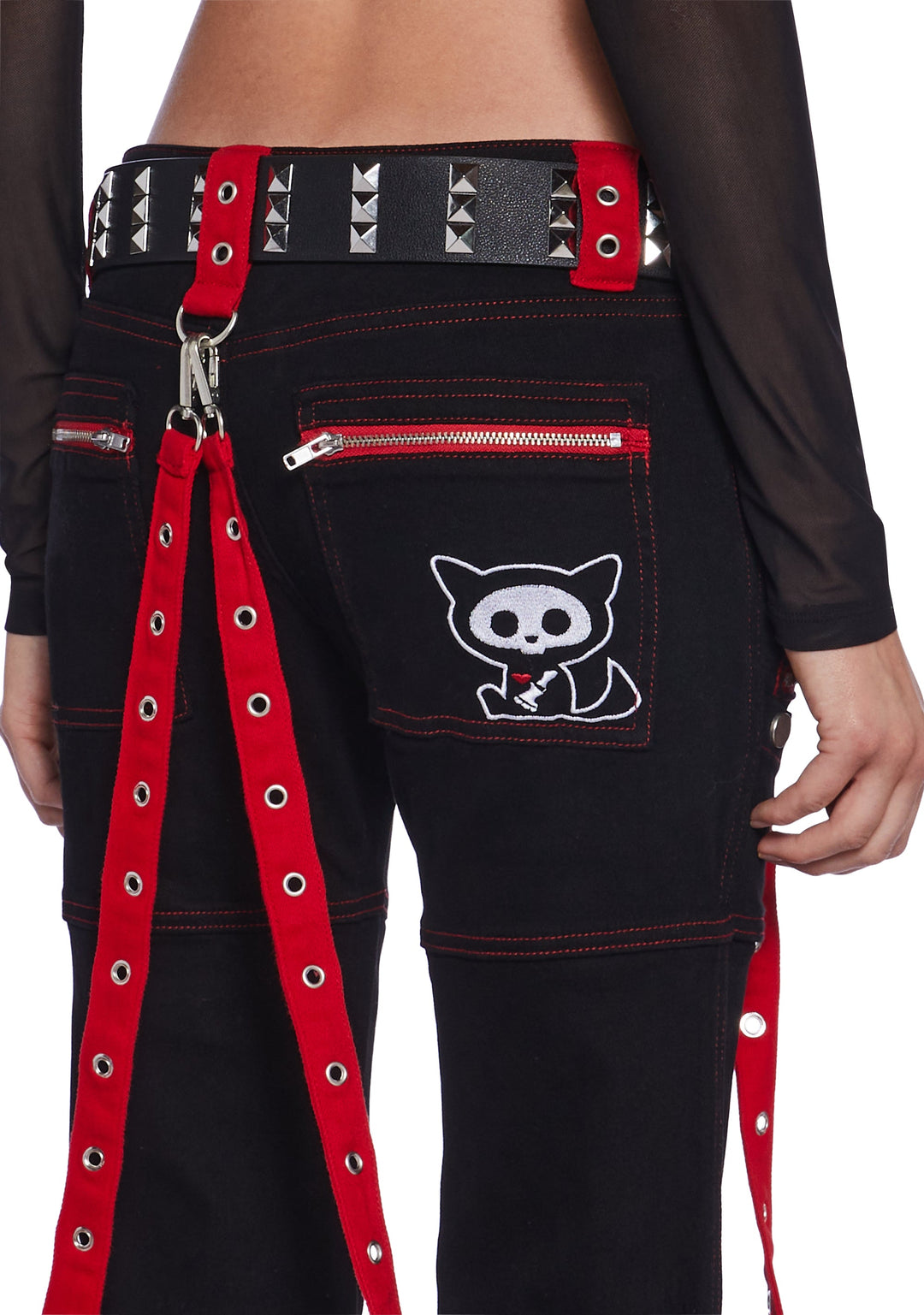 Generation Kiss Low Rise Skinny Flared Cargo Jeans - Blue - Image 7