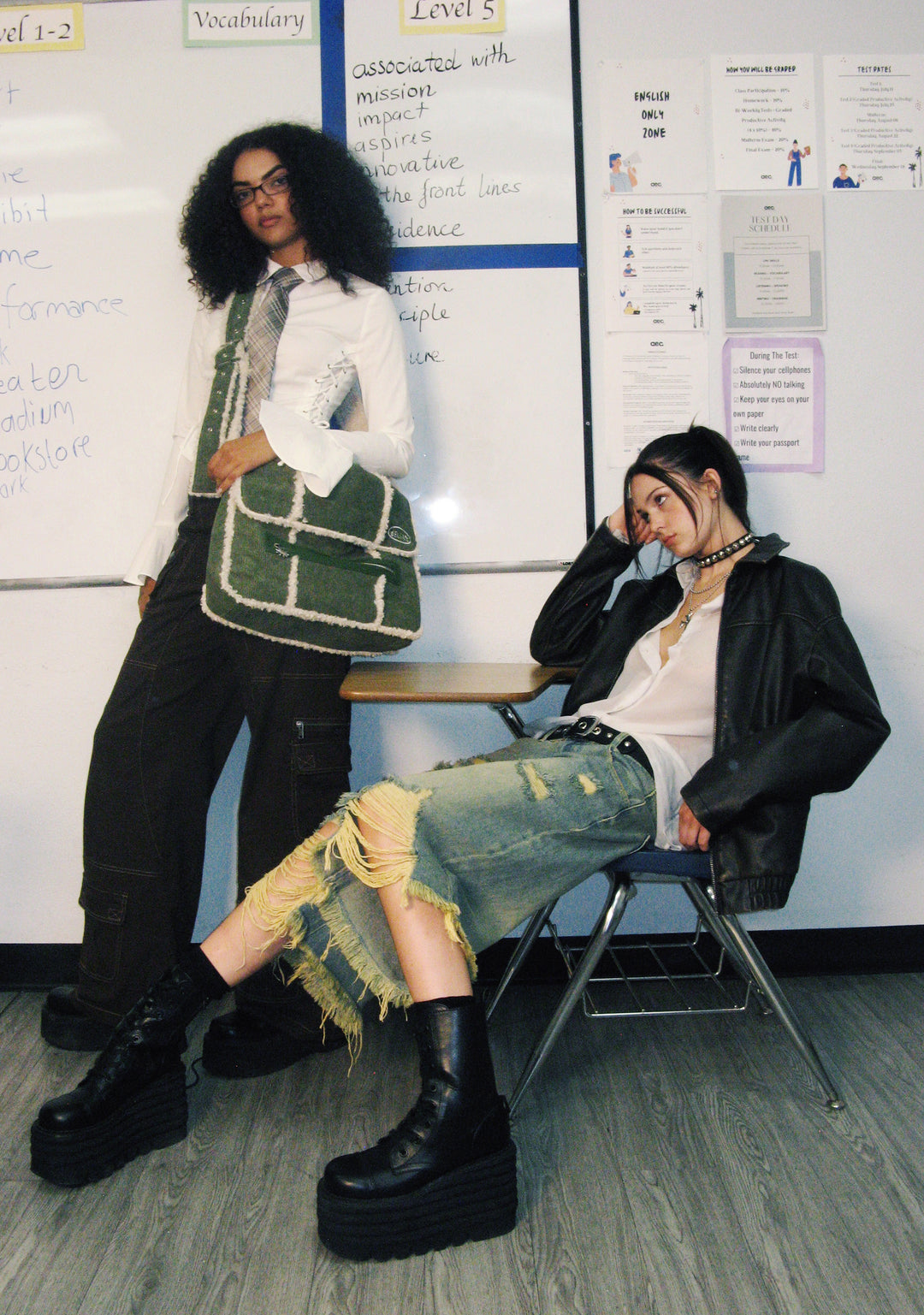 Current Mood Washed Ripped Denim Long Shorts - Blue - Image 6