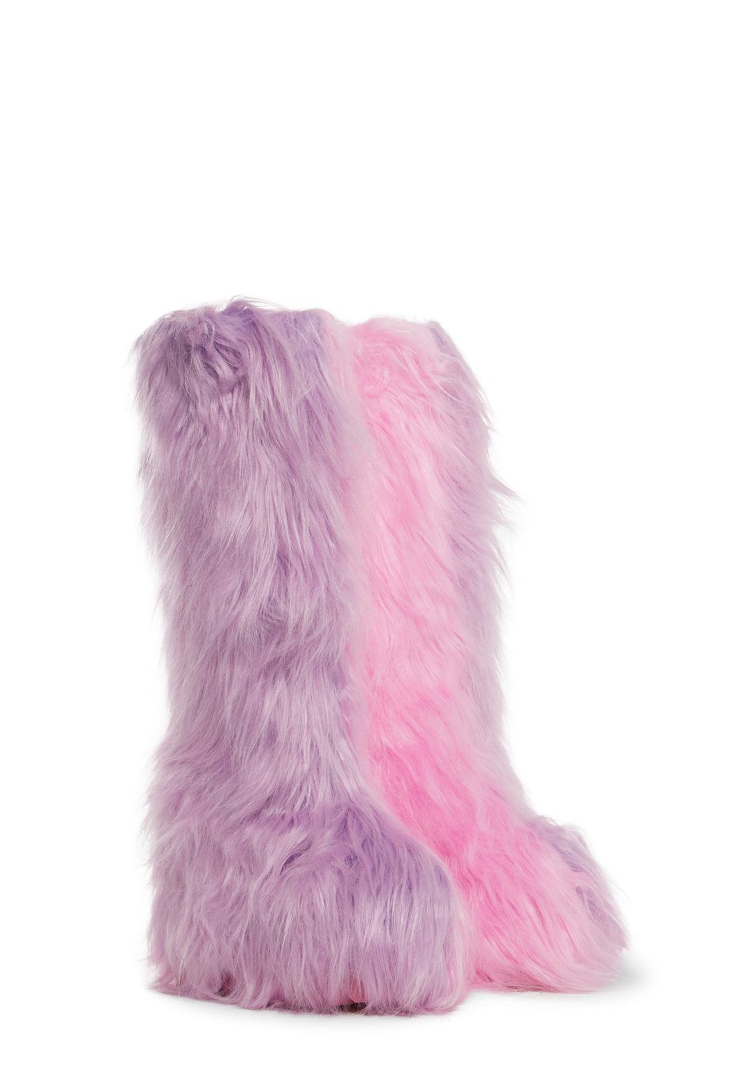 Club Exx Two Tone Faux Fur Knee High Boots - Multi