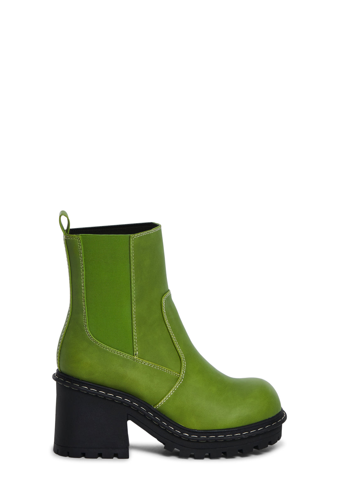 Delia's Vegan Leather Ankle Boots With Elastic Side Panels - Green