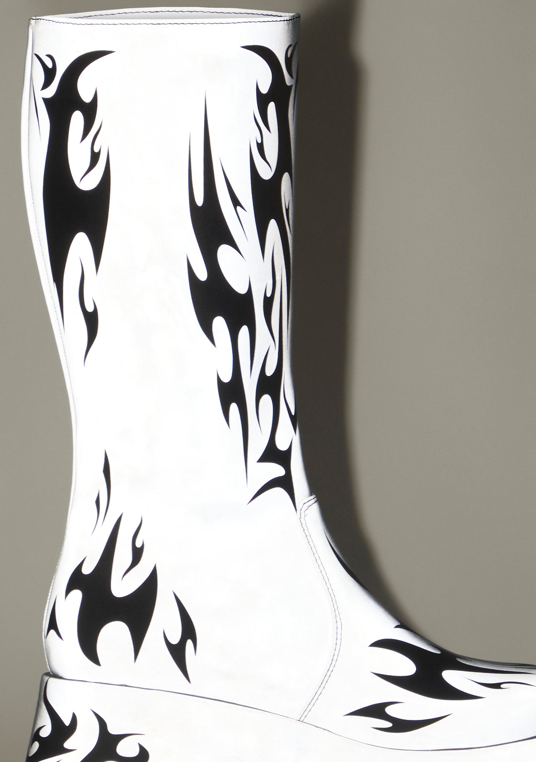 Club Exx Reflective Tattoo Platform Boots - Gray - Image 5