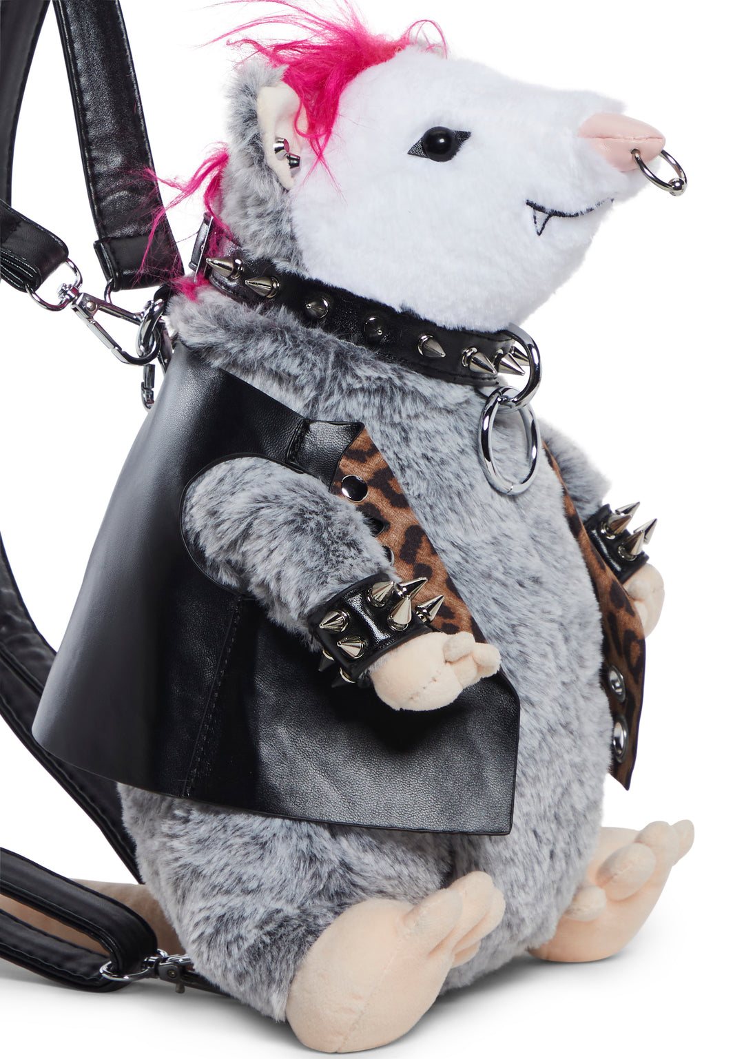 Current Mood Plush Punk Rock Possum Backpack - Multi - Image 5