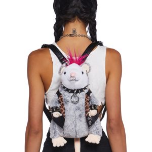 Current Mood Plush Punk Rock Possum Backpack - Multi