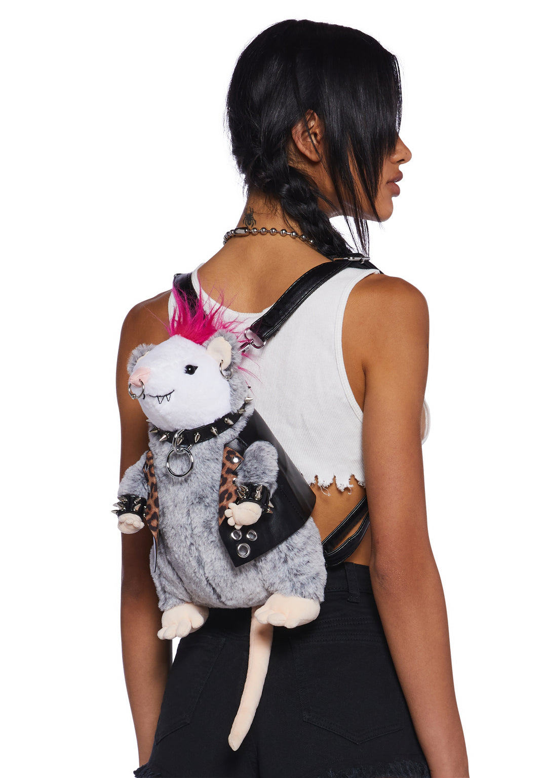 Current Mood Plush Punk Rock Possum Backpack - Multi - Image 8
