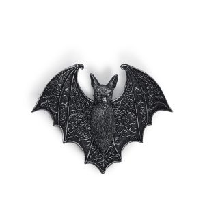 Widow Goth Pewter Bat Trinket Tray - Silver