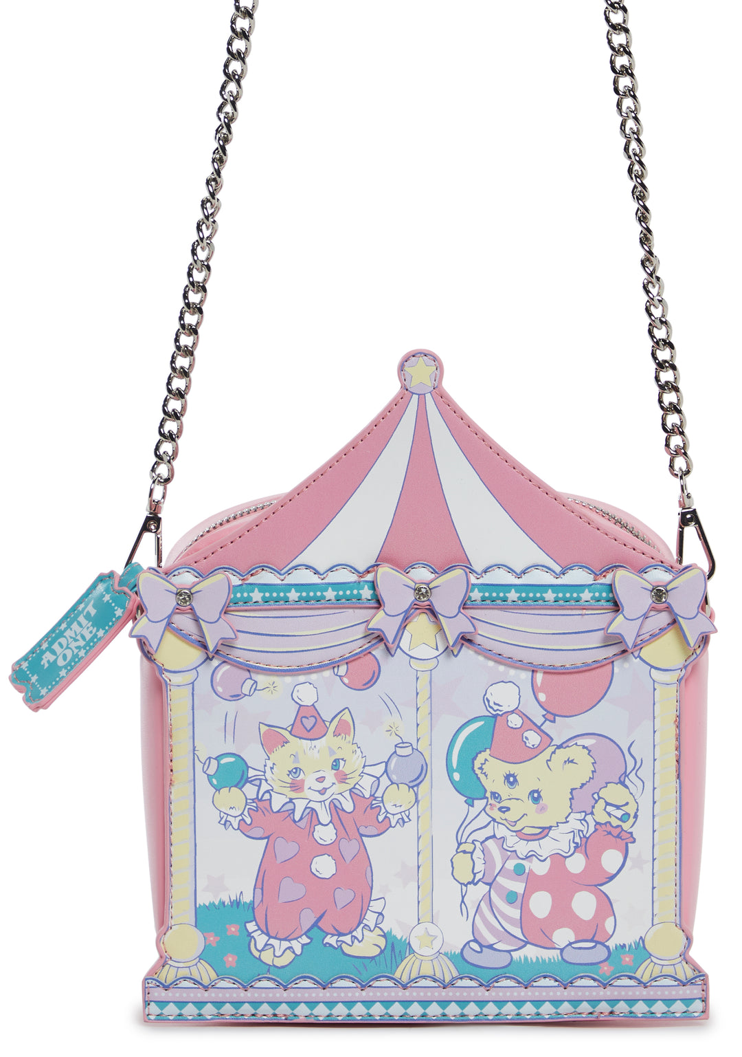 Sugar Thrillz Circus Tent Bag With Cat Bear Clown Graphics - Multi - Image 3
