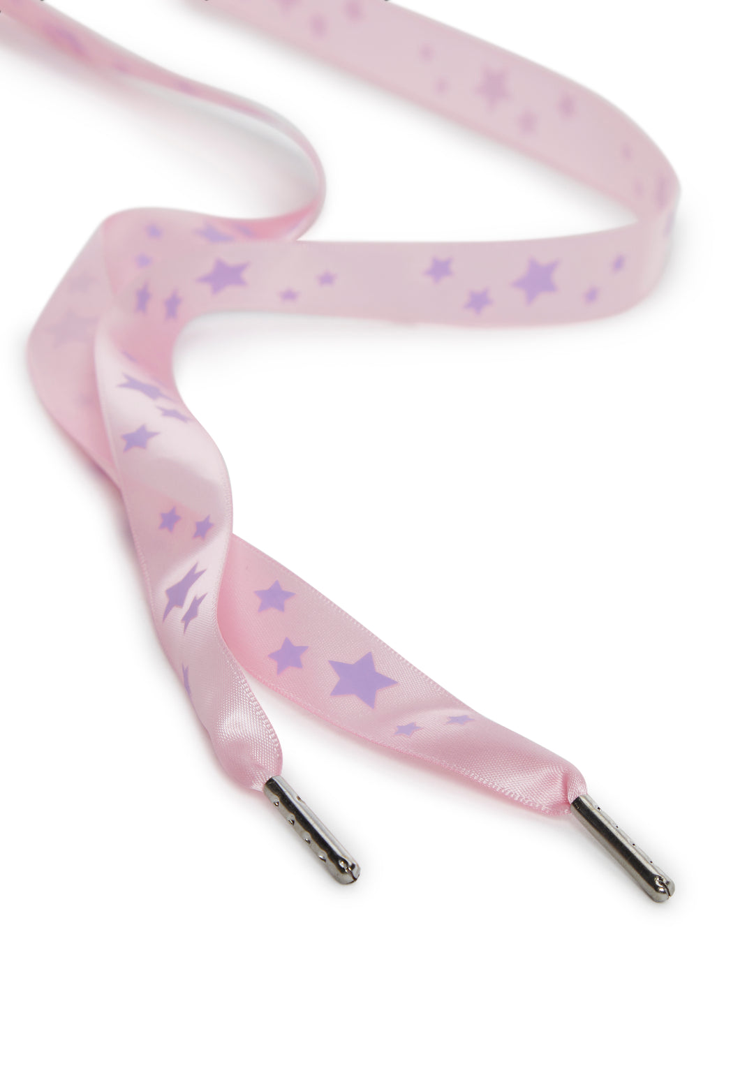 Sugar Thrillz Girly Star Sateen Ribbon Shoe Laces - Pink - Image 3