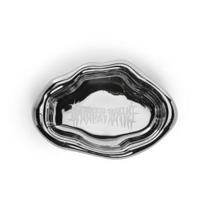 Darker Wavs Stainless Steel Wavy Puddle Shaped Logo Etched Trinket Tray - Silver