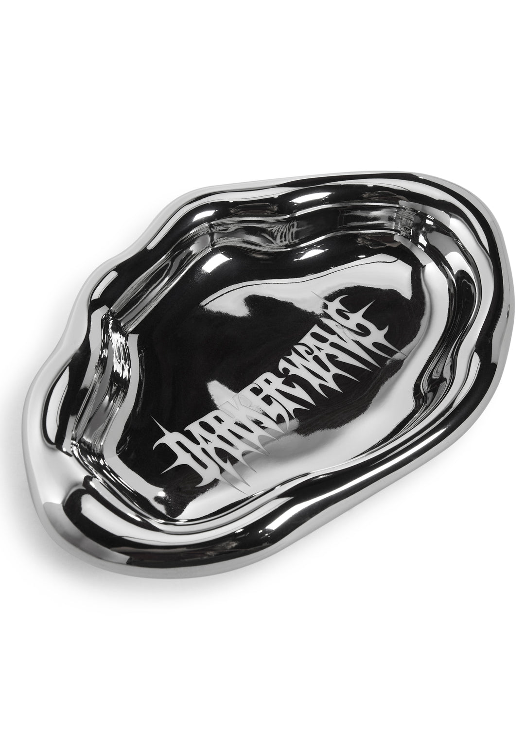 Darker Wavs Stainless Steel Wavy Puddle Shaped Logo Etched Trinket Tray - Silver - Image 2