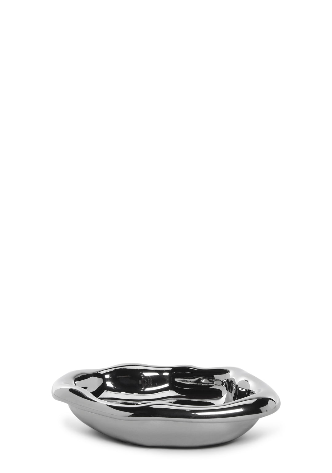 Darker Wavs Stainless Steel Wavy Puddle Shaped Logo Etched Trinket Tray - Silver - Image 3