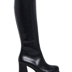 Sugar Thrillz Go Go Platform Boots With Side Zip Closures Girly Demure 60s Sexy - Black