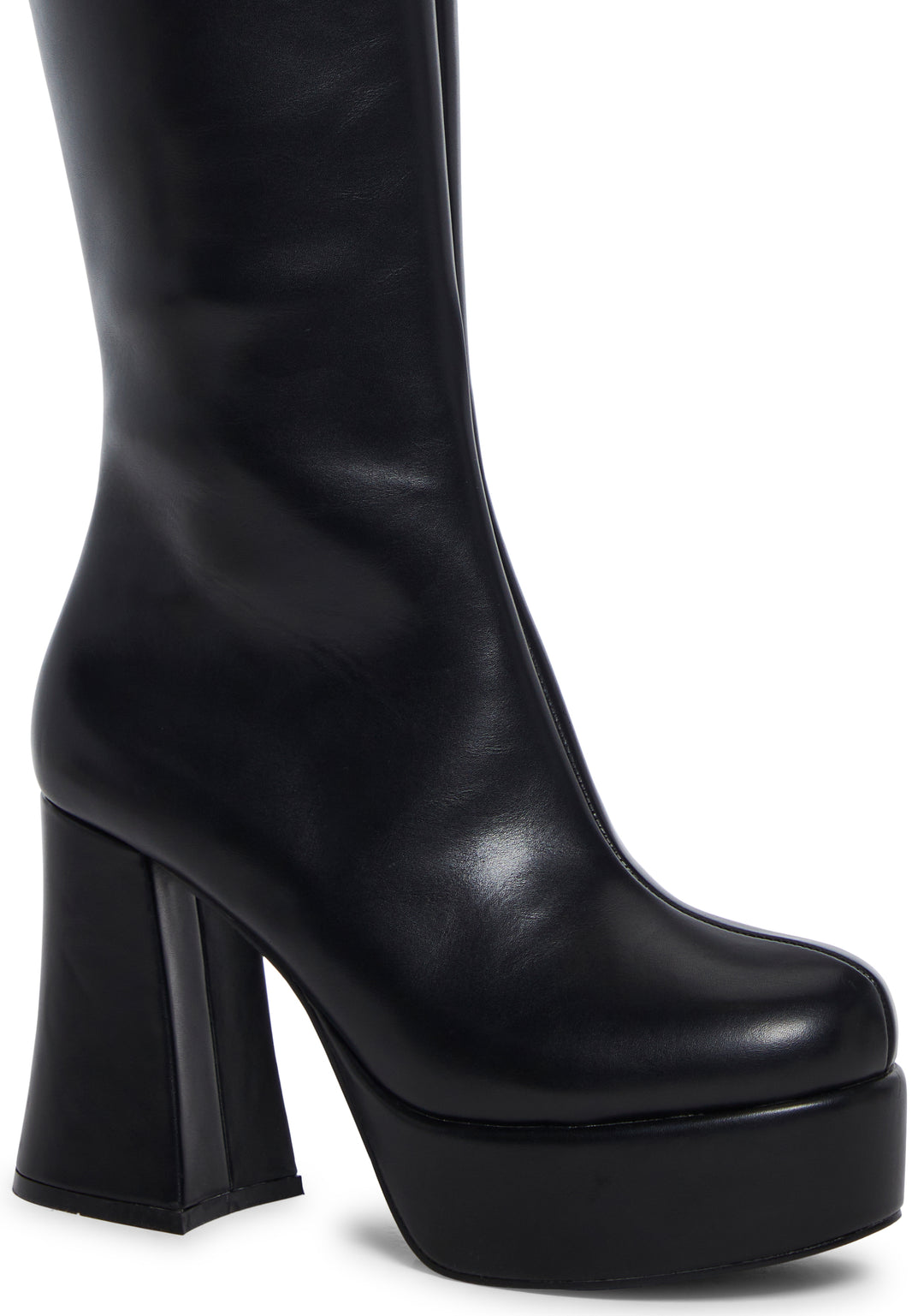Sugar Thrillz Go Go Platform Boots With Side Zip Closures Girly Demure 60s Sexy - Black - Image 2
