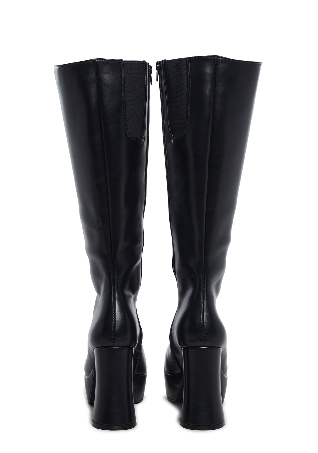 Sugar Thrillz Go Go Platform Boots With Side Zip Closures Girly Demure 60s Sexy - Black - Image 4
