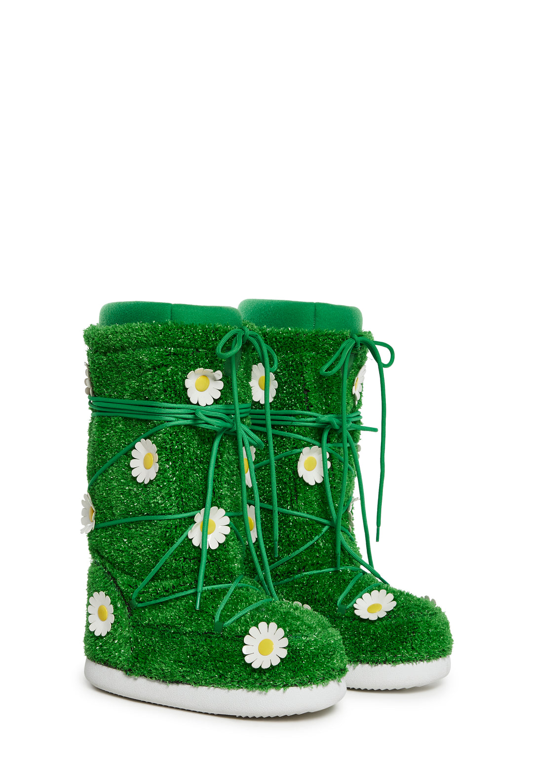 Womens Turf Snow Boots With Daisies Current Mood - Green - Image 3