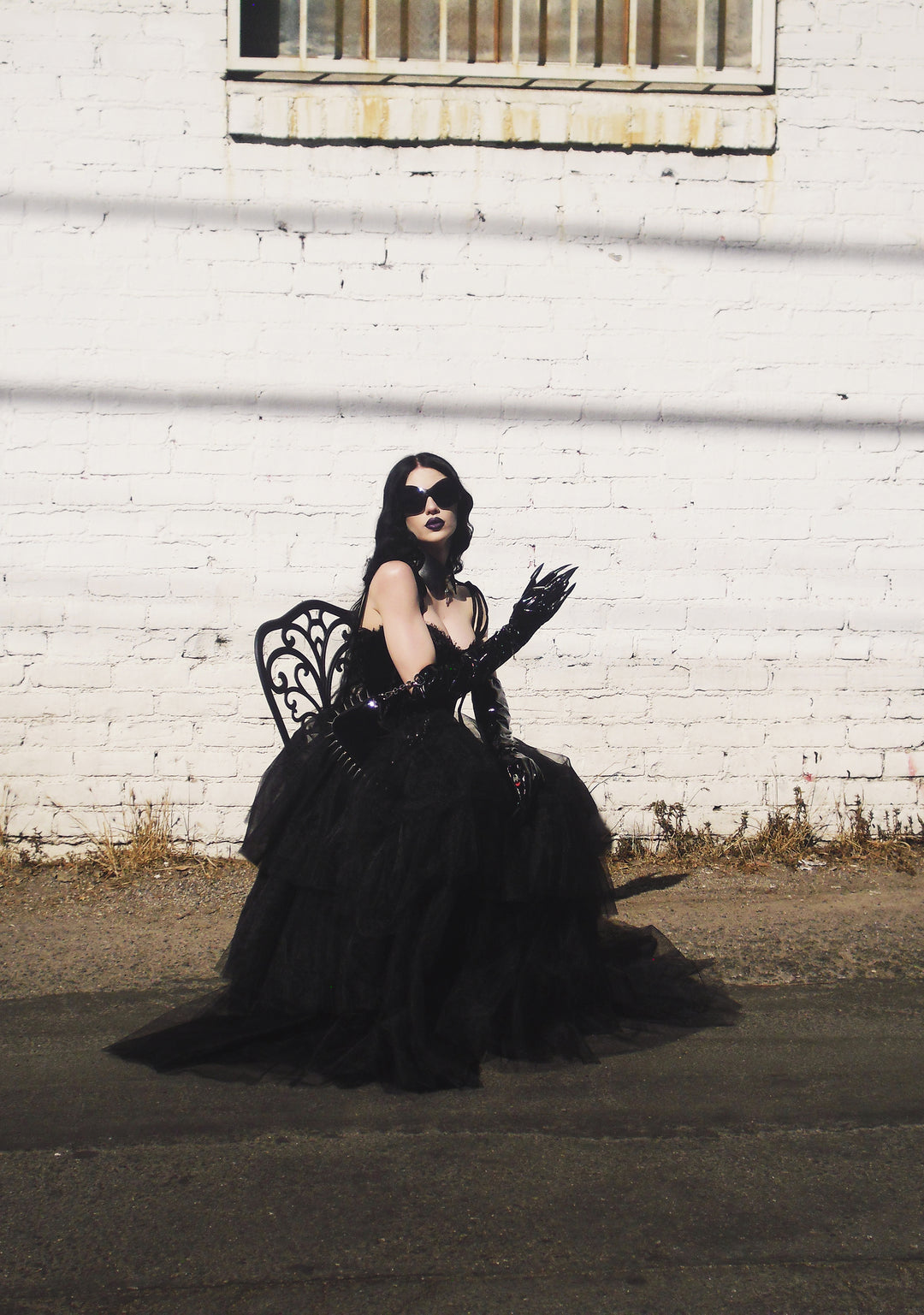 Widow Velvet Corset And Tulle Skirt Ballgown Vampire - Black - Image 6