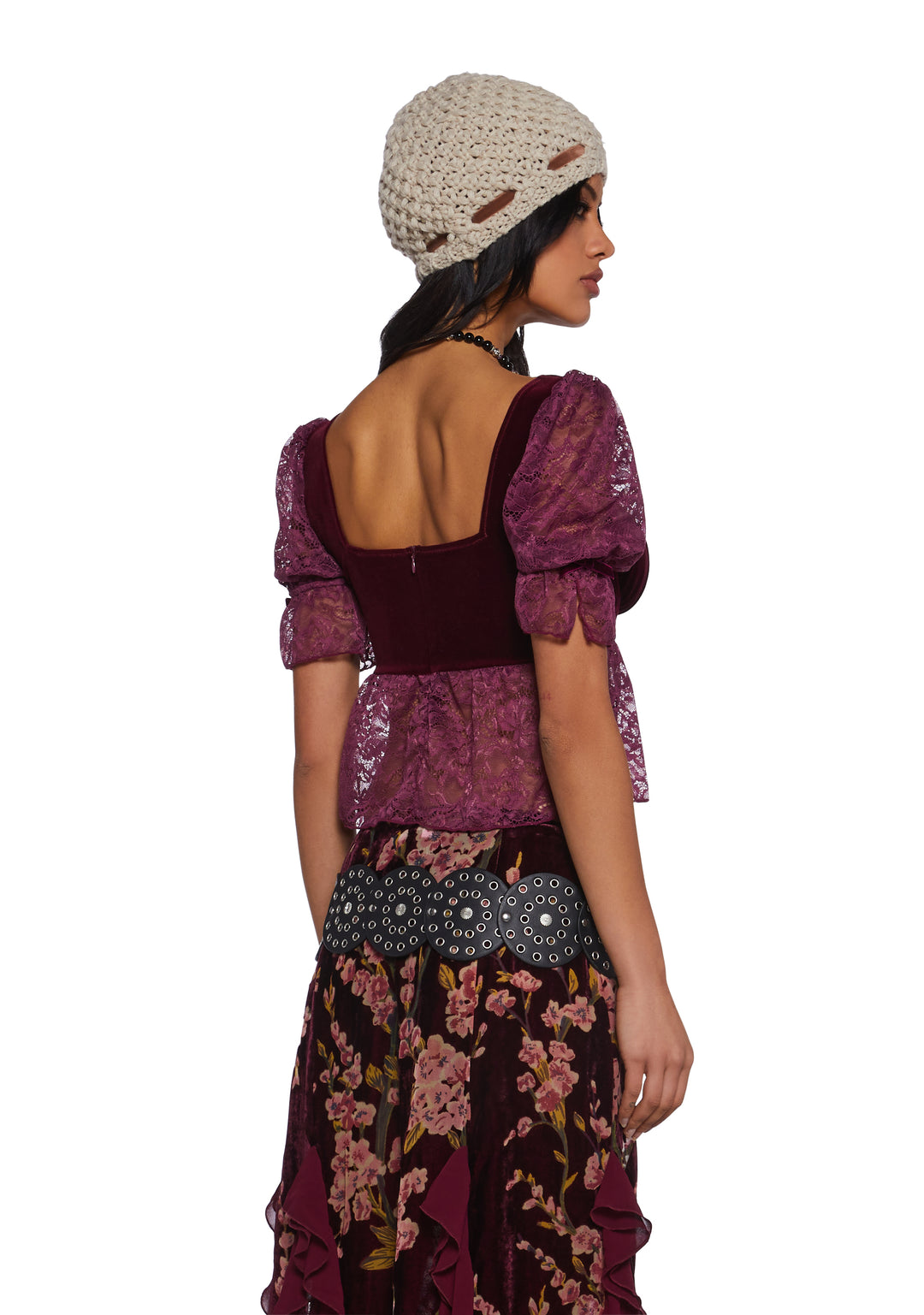 Velvet Bustier And Lace Top Current Mood - Red - Image 4