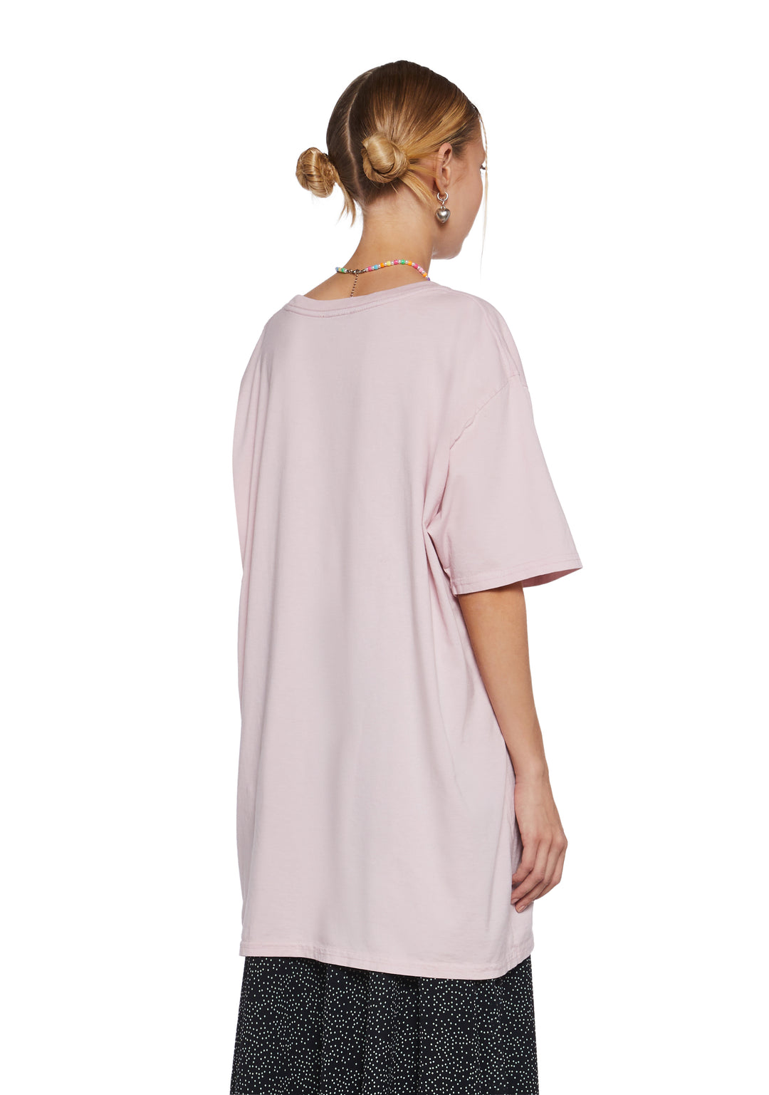 Stretchy Knit Oversized Girly Essentials Graphic Tee Delia's - Pink - Image 4