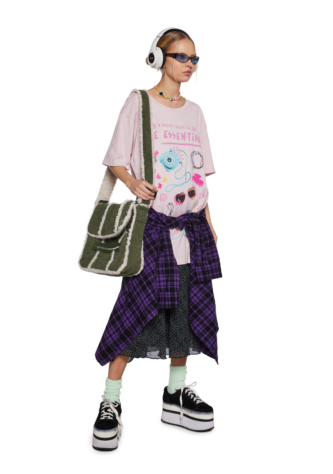 Stretchy Knit Oversized Girly Essentials Graphic Tee Delia's - Pink - Image 2