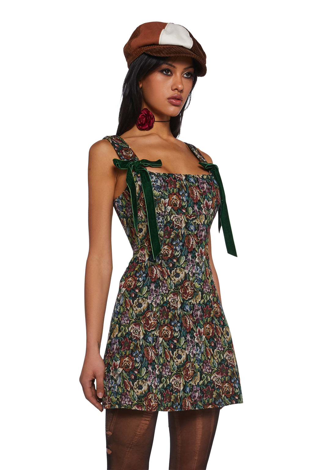 Floral Jacquard Mini Dress Current Mood - Multi - Image 4