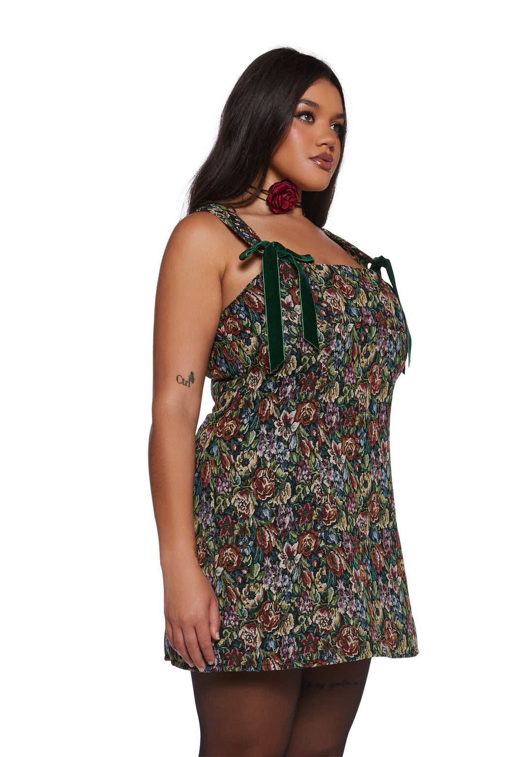 Floral Jacquard Mini Dress Current Mood - Multi - Image 8