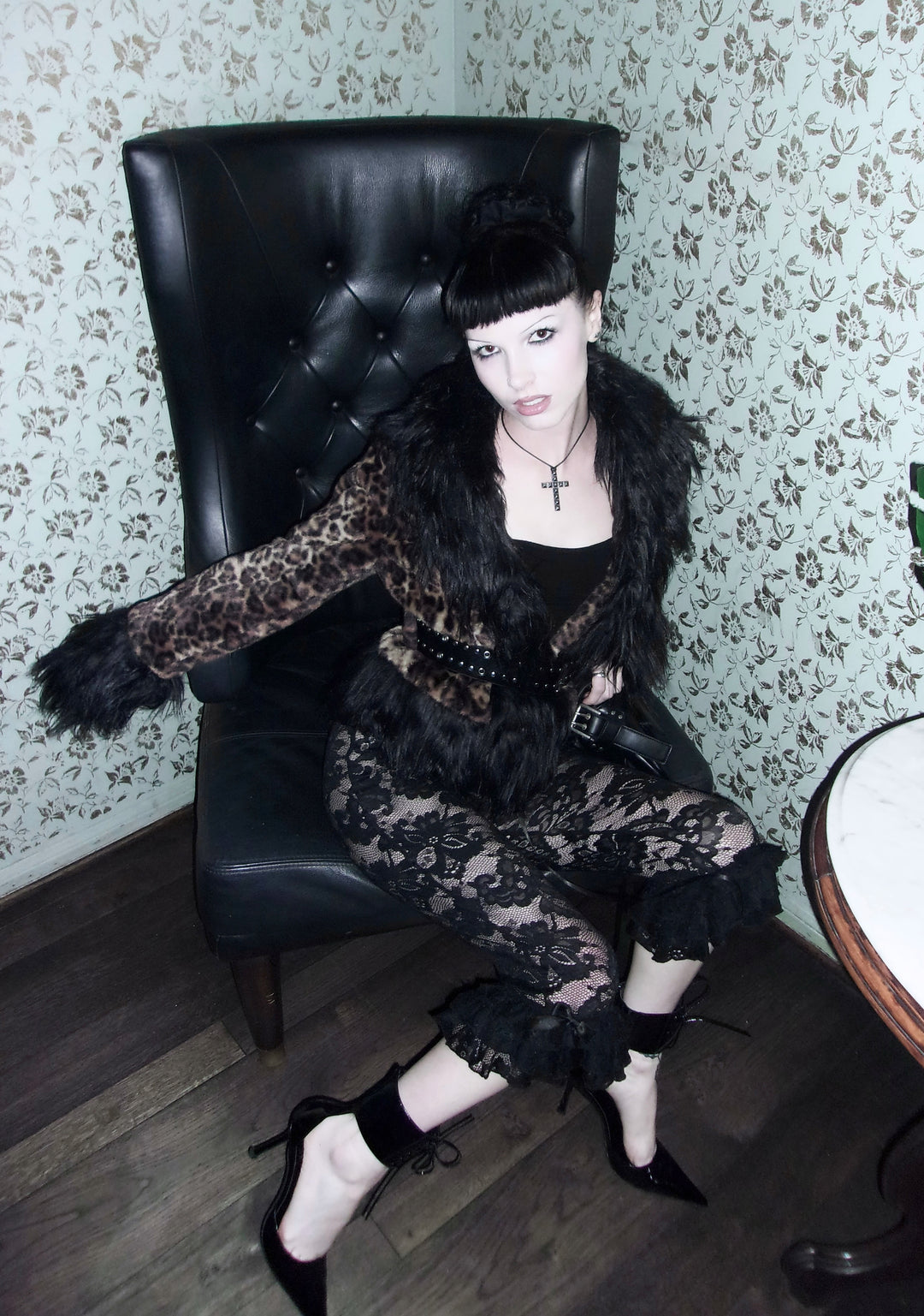 Sugar Thrillz Sheer Floral Lace Bow Pants - Black - Image 10