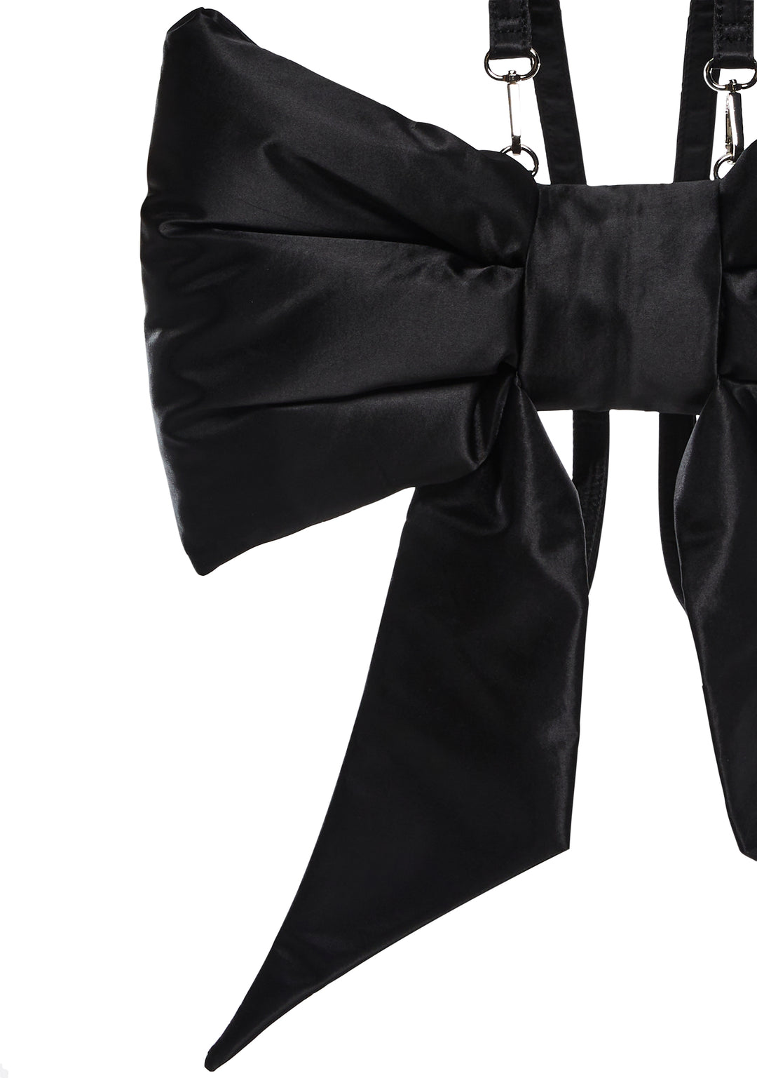 Large Satin Bow Shaped Mini Backpack Sugar Thrillz - Black - Image 5