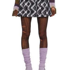 Plaid Pleated Mini Skirt 90s Y2K Delia's - Gray