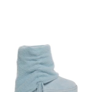 Womens Snuggle Faux Suede Sherpa Platform Boots Current Mood - Blue