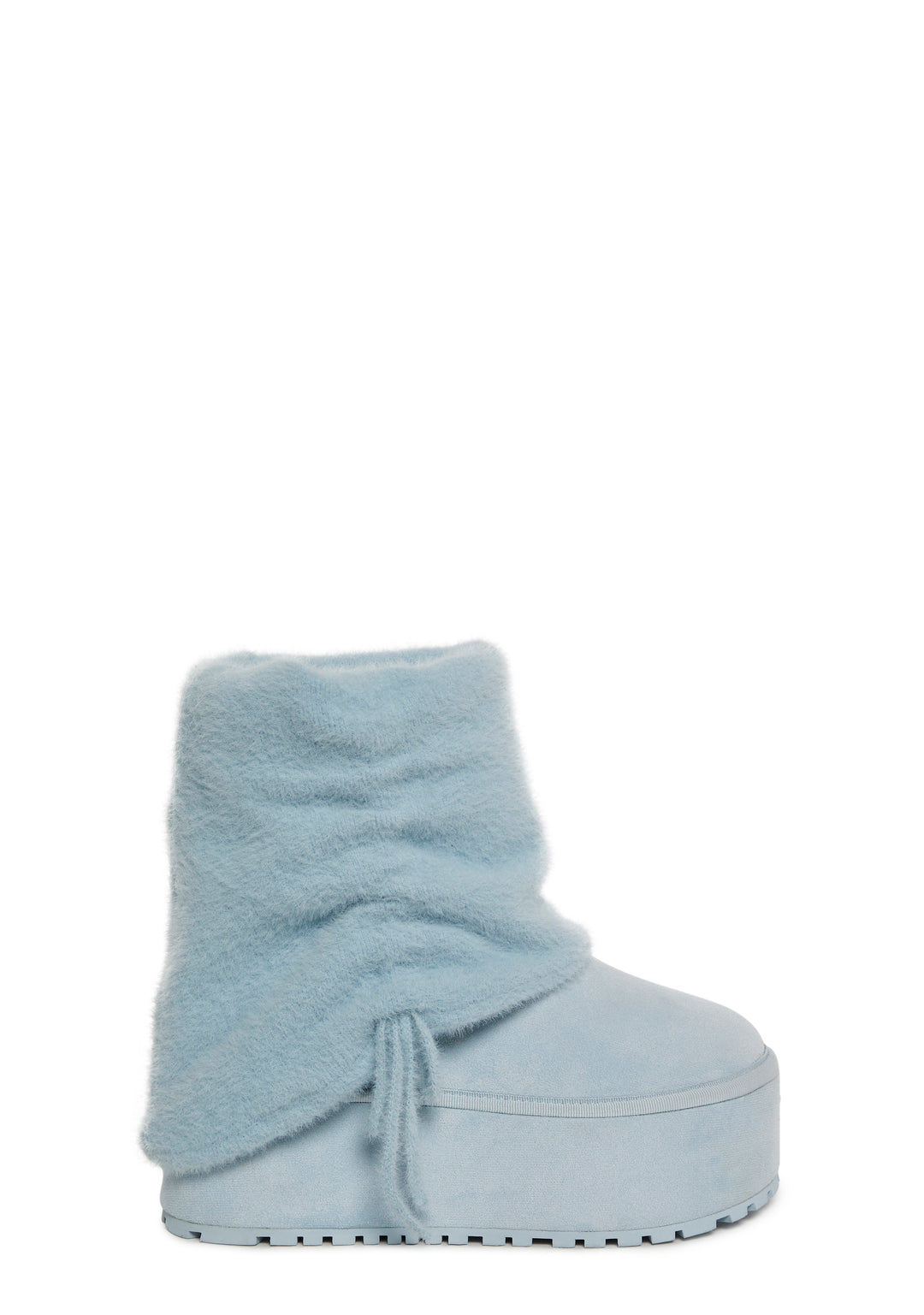 Womens Snuggle Faux Suede Sherpa Platform Boots Current Mood - Blue