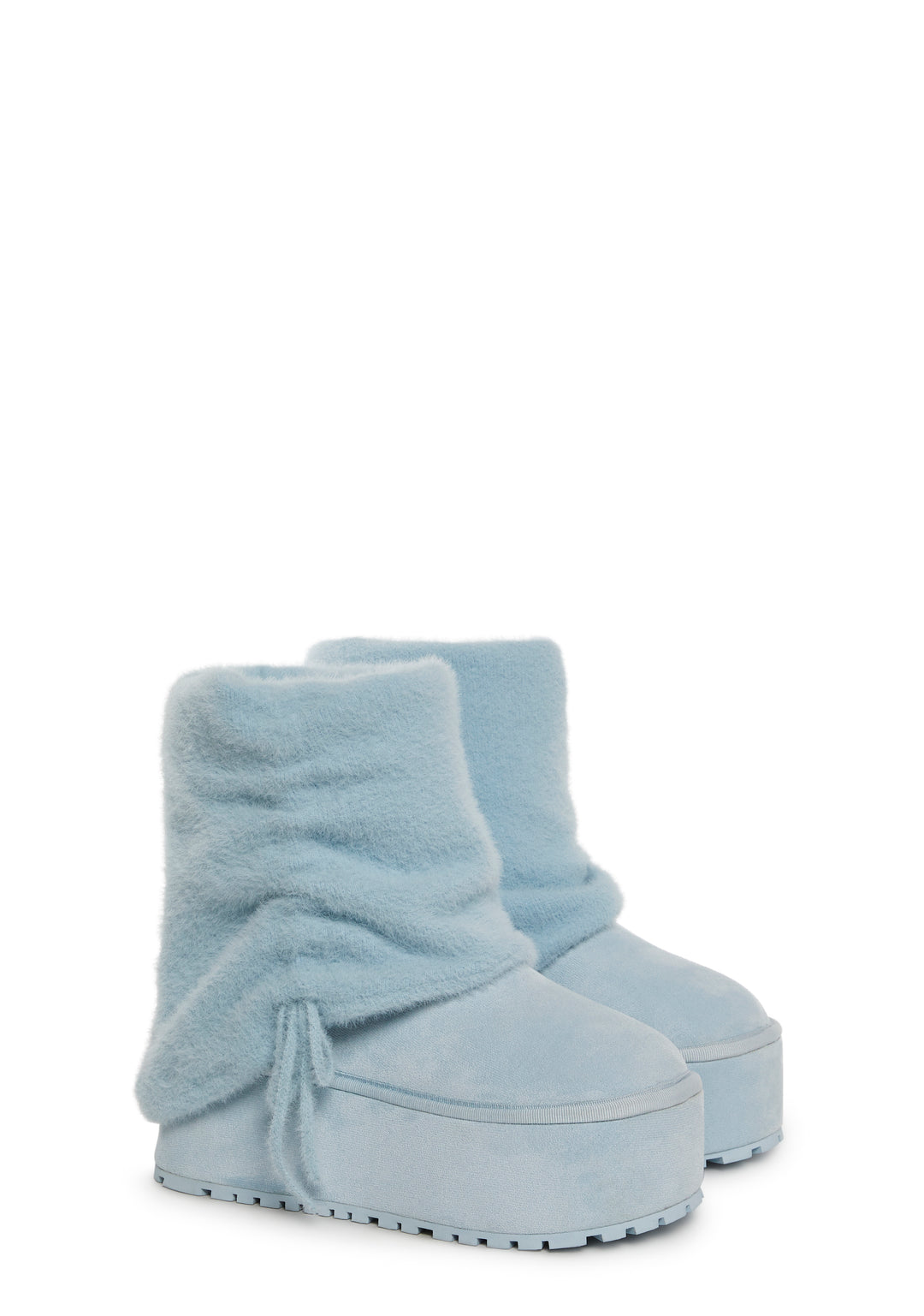 Womens Snuggle Faux Suede Sherpa Platform Boots Current Mood - Blue - Image 3