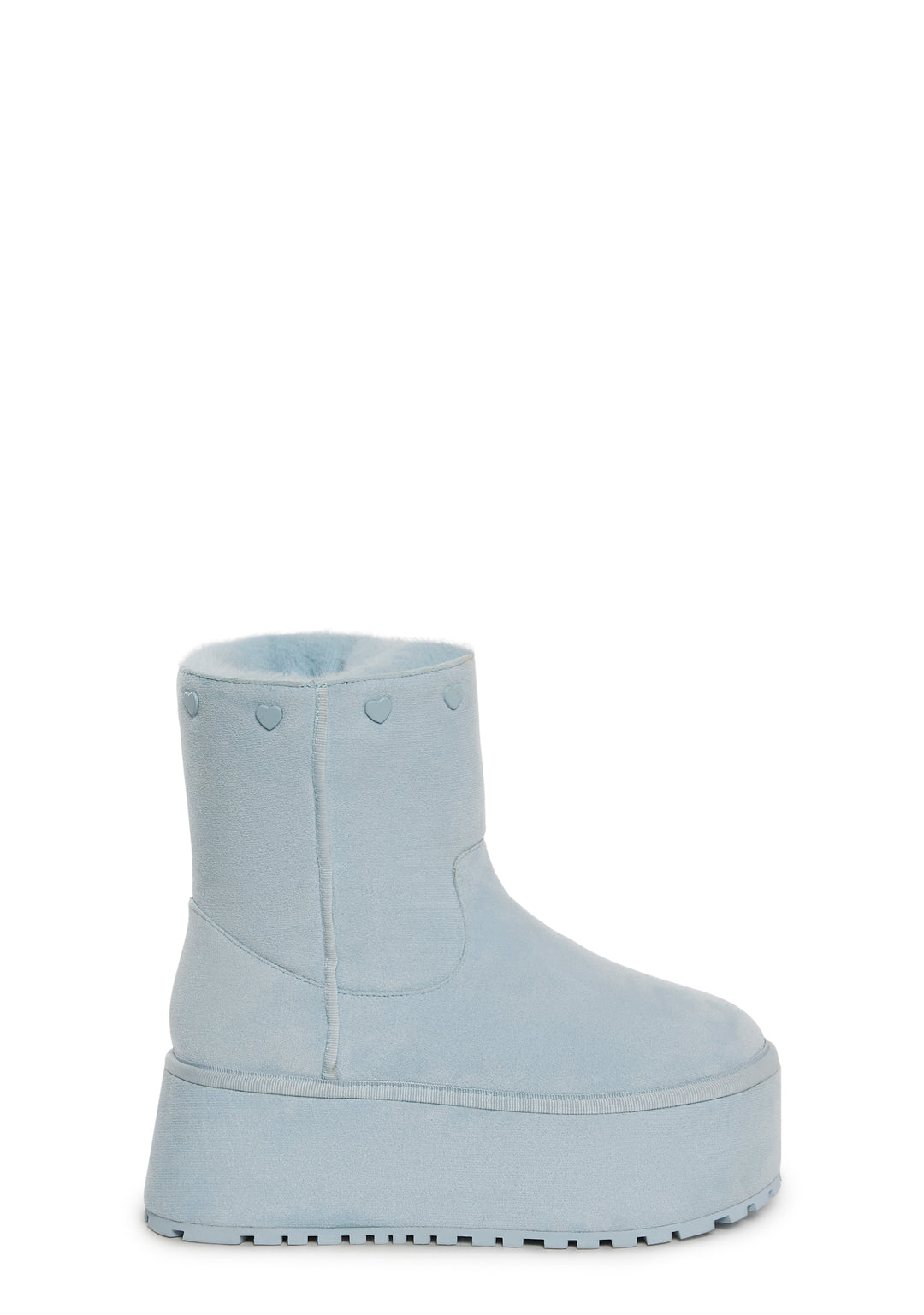 Womens Snuggle Faux Suede Sherpa Platform Boots Current Mood - Blue - Image 5