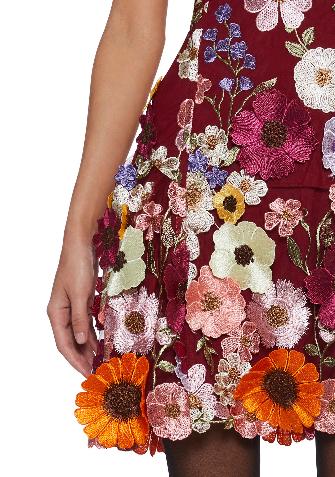 Regency 3D Floral Mesh Drop Waist Fit N' Flare Dress Sugar Thrillz - Multi - Image 5