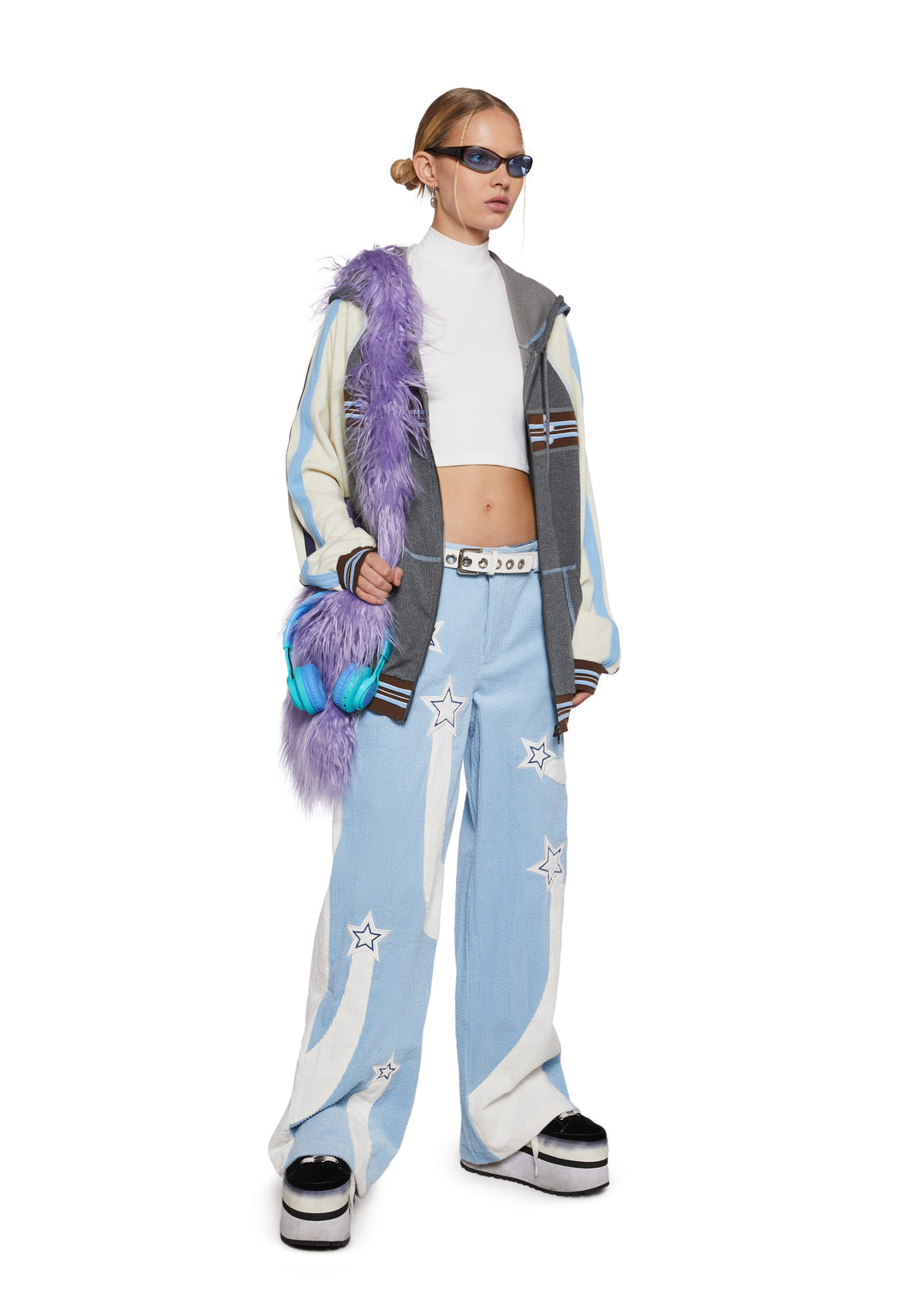 Womens Shooting Star Corduroy Pants Delia's - Blue - Image 2